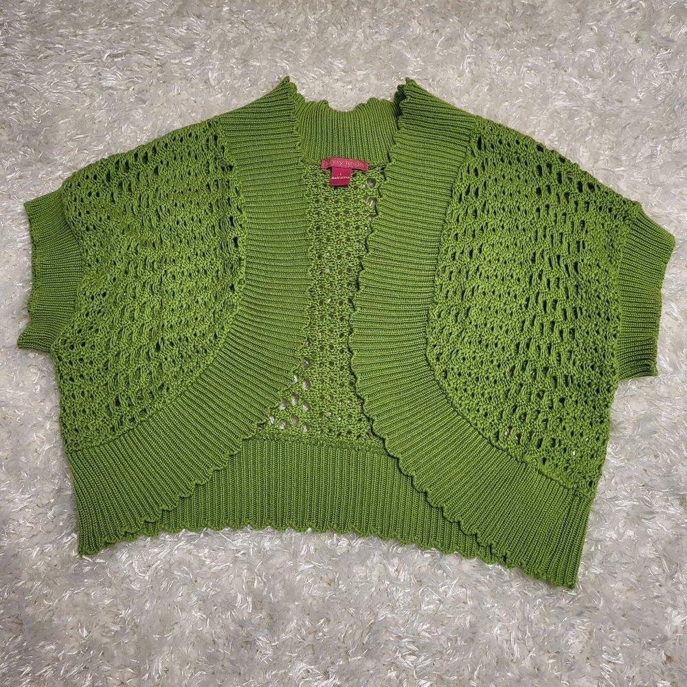 Sunny Leigh Women's Acrylic Cardigan, Green, Large